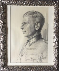 Originale Zeichnung eines deutschen Offiziers, signiert und datiert: Jansen, 1941