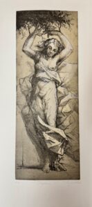 Daphne, 200o (große Fassung, vernis mou, Chine collee ( 2 Plattenin schwarz, weiß), 59,5 x 22,3 cm, Auflage 25, Werkverzeichnis R95